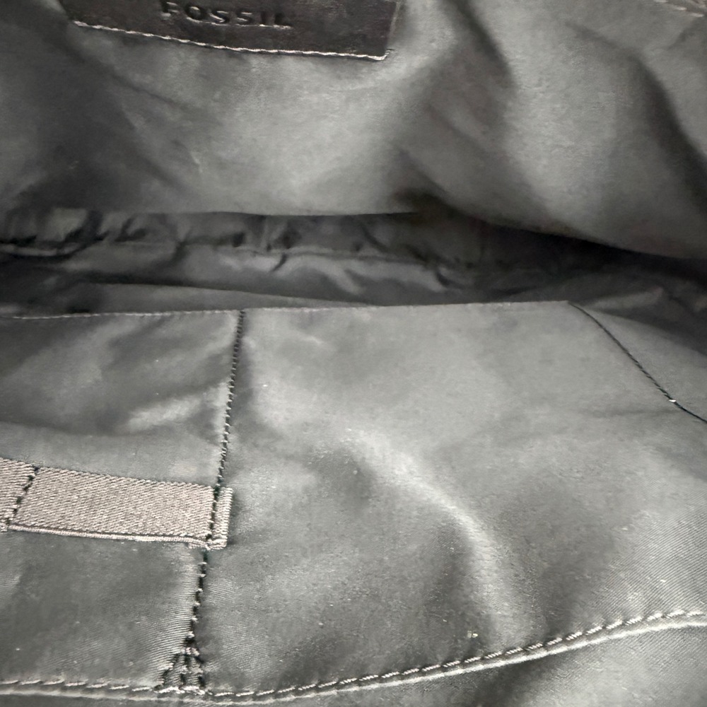 Fossil Haskell Workbag Black Leather Laptop Crossbody Tote Career Business - Picture 5 of 15